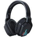 Luminous black wireless headphones with head-mounted design for gaming and music