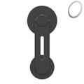 Silver aluminium magnetic car phone holder showing 180-degree flip mechanism with hidden bracket