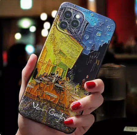Van Gogh Starry Sky 3D TPU soft case for Apple iPhone, anti-drop protective cover