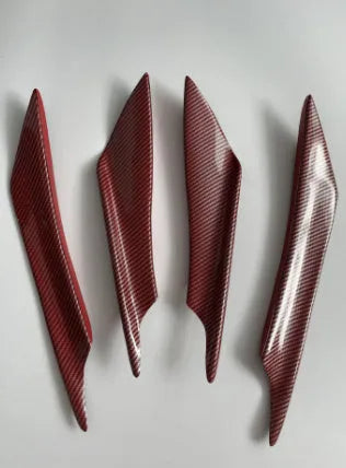 Set of four carbon fibre pattern ABS bumper blade spoilers for car modification