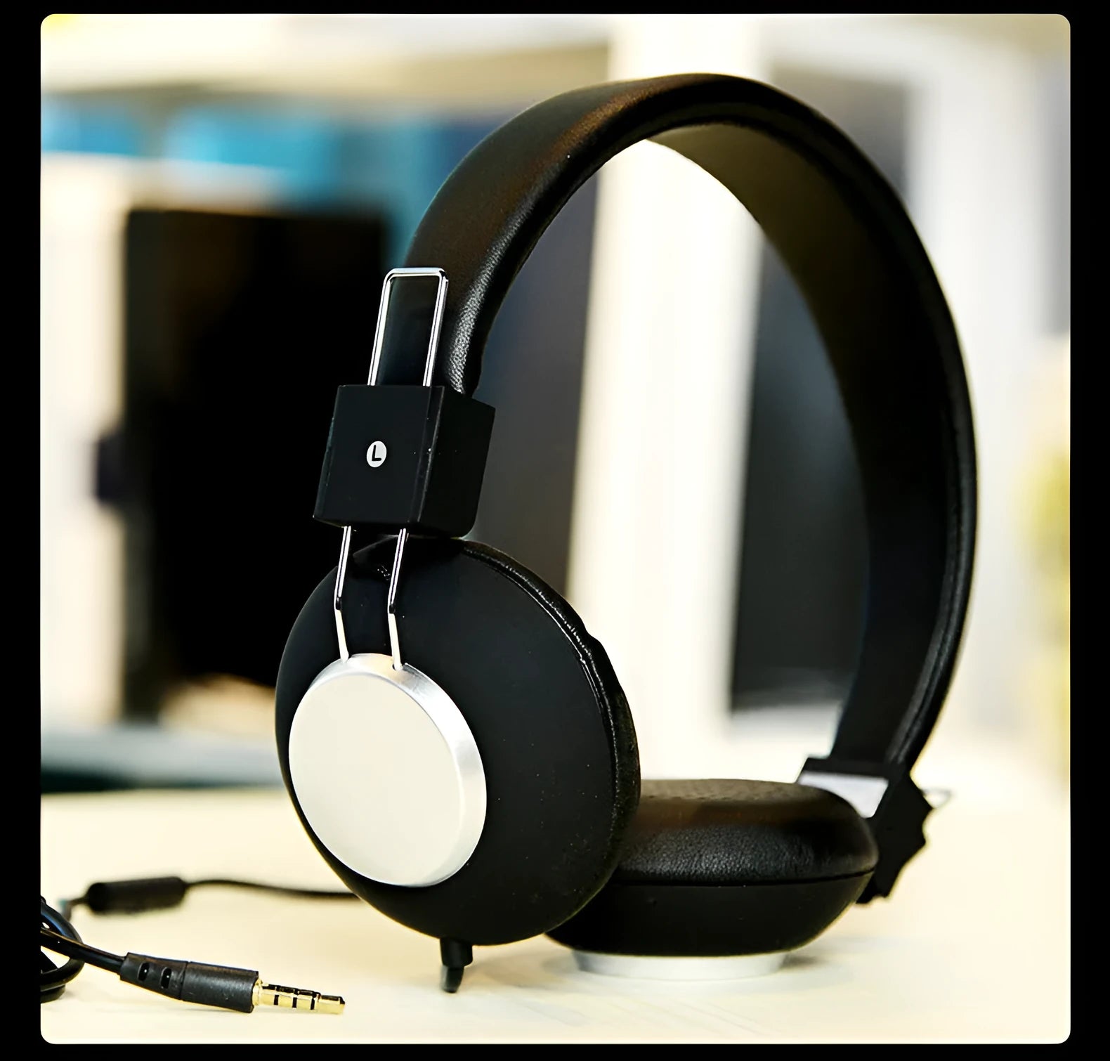 Wired head-mounted sports earphones with 3.5mm plug in multiple colour options