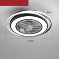 55cm Nordic LED ceiling fan light in black white with acrylic diffuser and ABS fan blades for bedroom or dining room