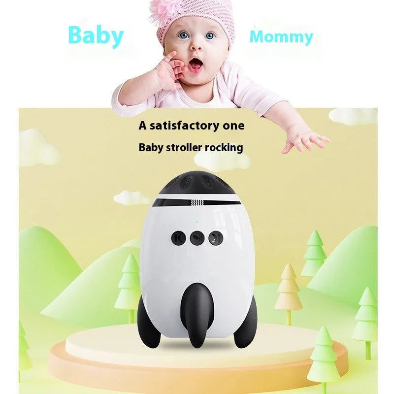 White portable baby sleep comforter with automatic shaking function for pram attachment