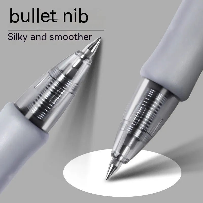 Fashion personality gel pen with 0.5mm tip in black, blue, and red colour options.