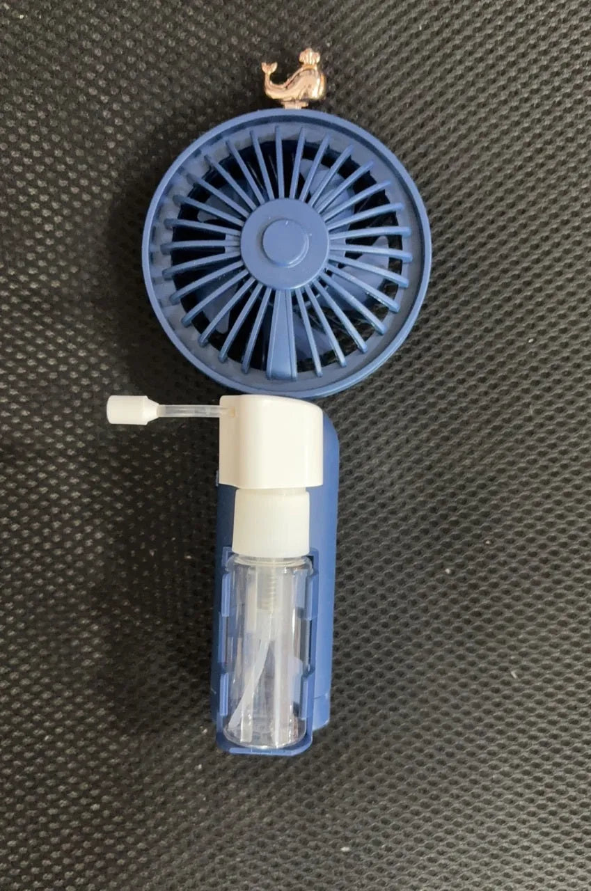 USB rechargeable personal handheld fan with flexible plastic nozzle in assorted colours.
