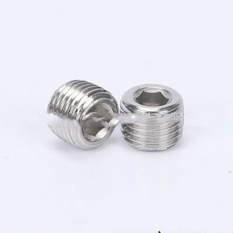 Stainless steel hexagon pipe plug for 3/8 bulkhead connections
