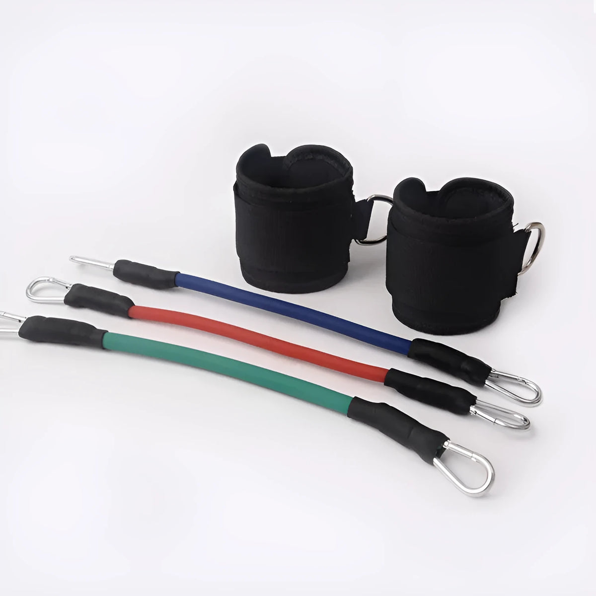 Black taekwondo training pull rope set for explosive leg force development