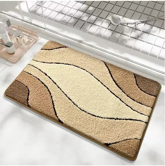 Nordic-style absorbent acrylic bathroom mat in modern minimalist square shape