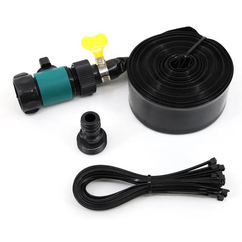 Blue and orange portable garden sprinkler with PVC switch on grass