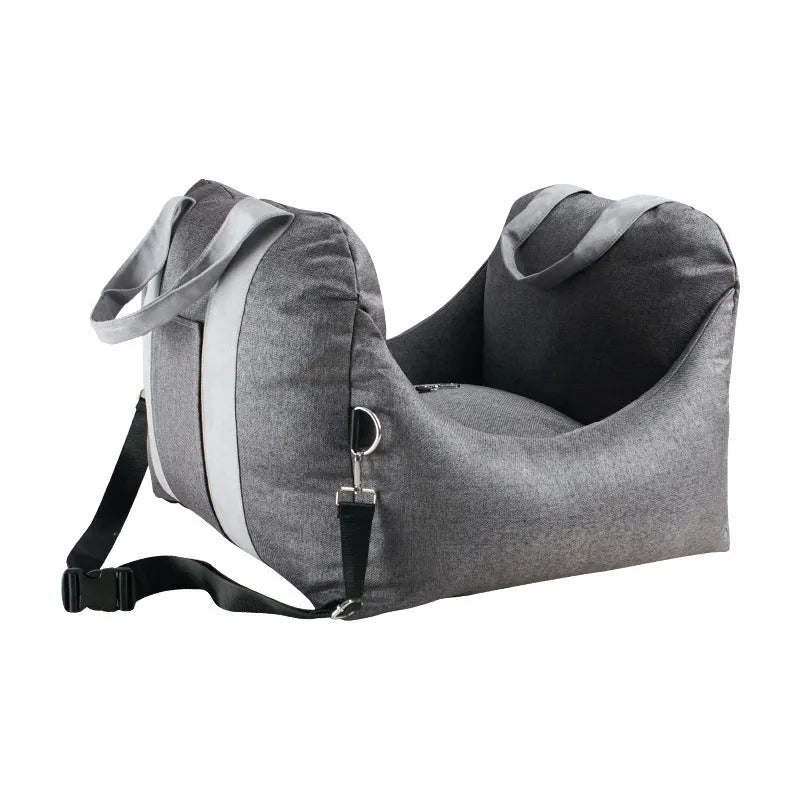 Portable washable pet carrier car seat in charcoal gray, beige or light gray, 52x52x44cm detachable cloth kennel