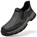 Men's casual round-toe shoes in dark brown colour with PU upper and wear-resistant rubber sole