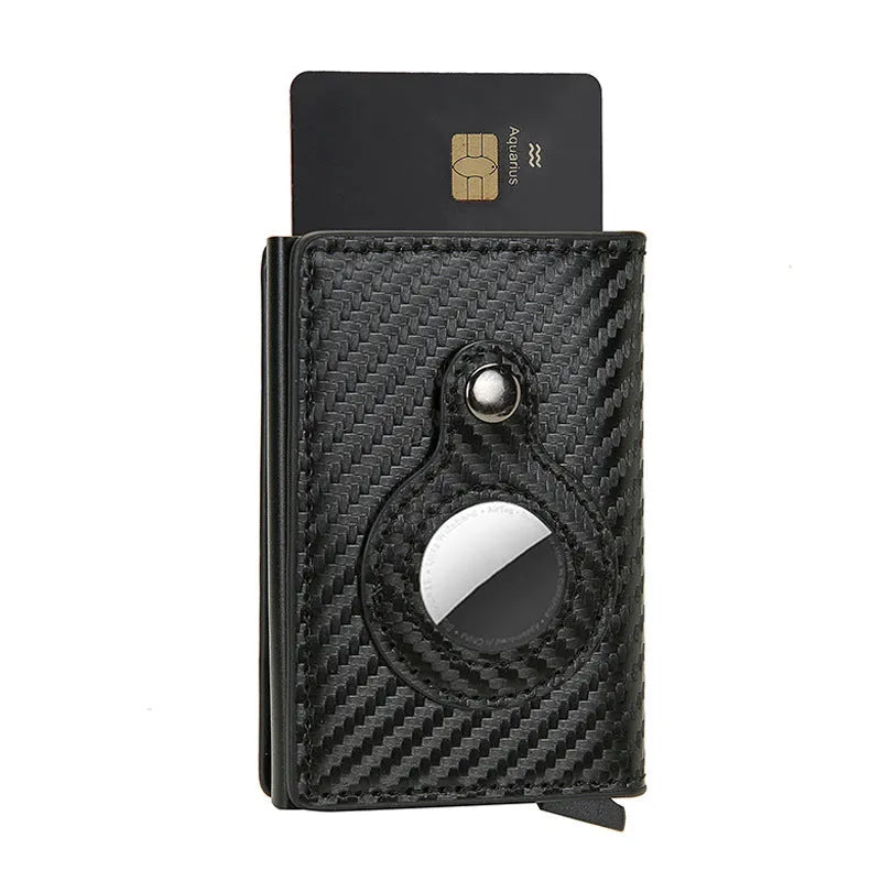PU leather multifunctional card holder wallet for men with banknote clip and card slots in black colour