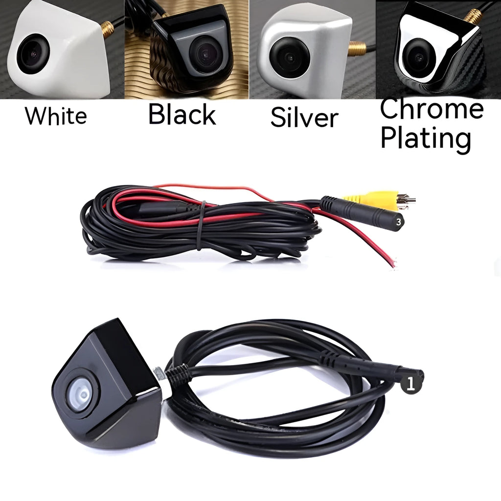 HD car night vision waterproof rearview camera with metal shell in black silver chrome or white