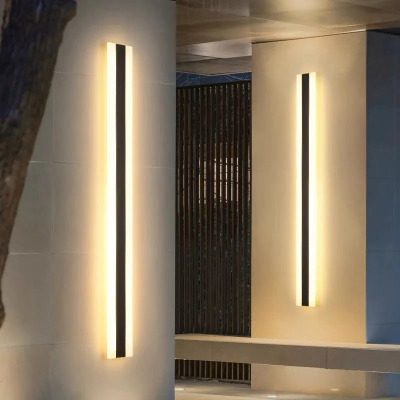 150cm outdoor straight wall lamp with IP65 waterproof LED strip lighting in wrought iron shell