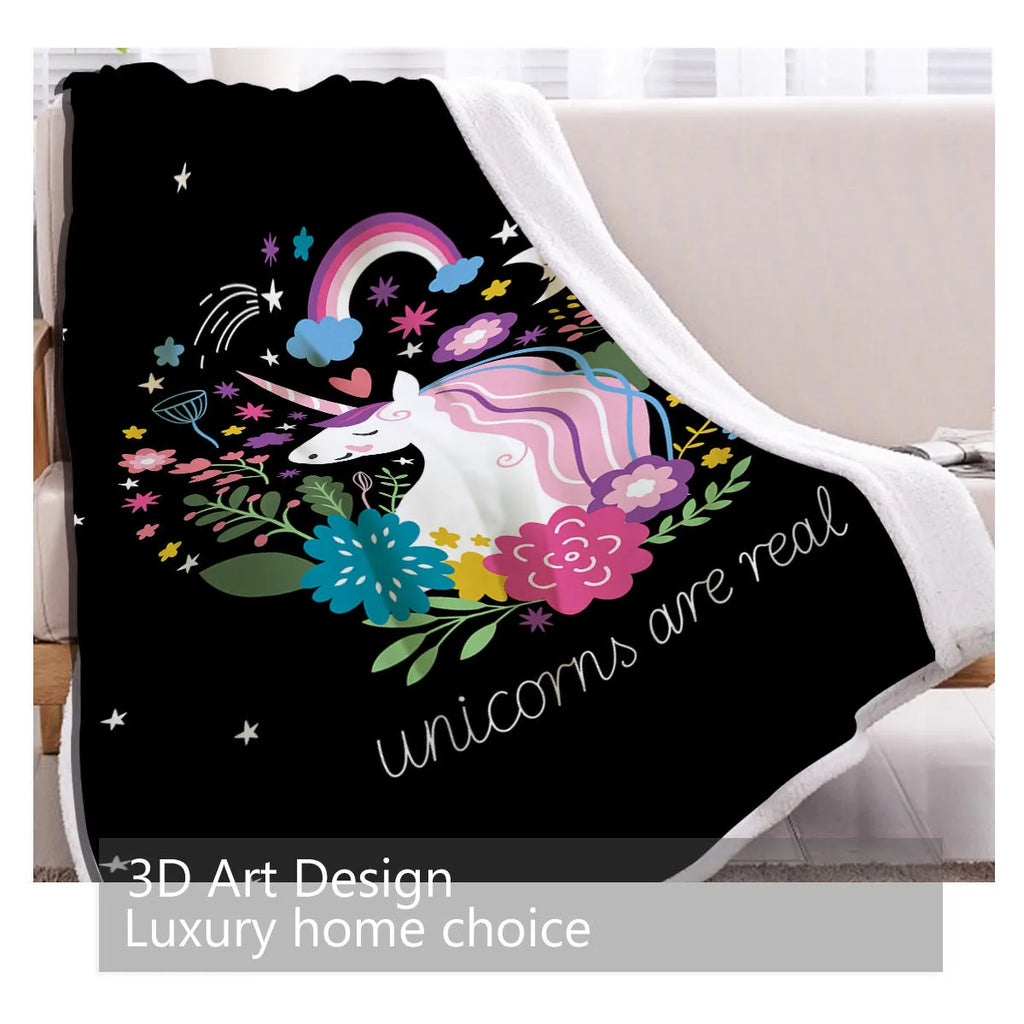 Black Sherpa fleece blanket with lamb wool pattern