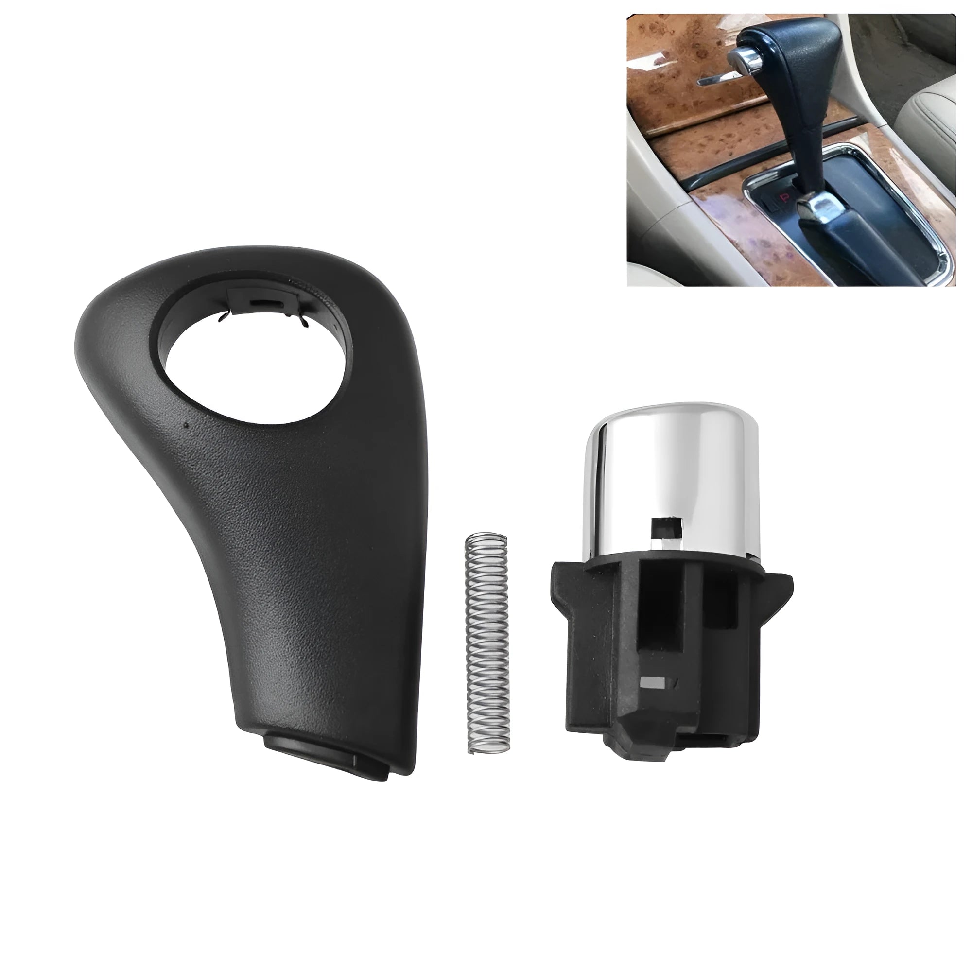 Black plastic shift button assembly kit for Honda Accord 2003-2005 gear shifter replacement