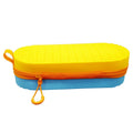 Long hand silicone glasses case in rose red light purple colour, shown with a carrying loop.