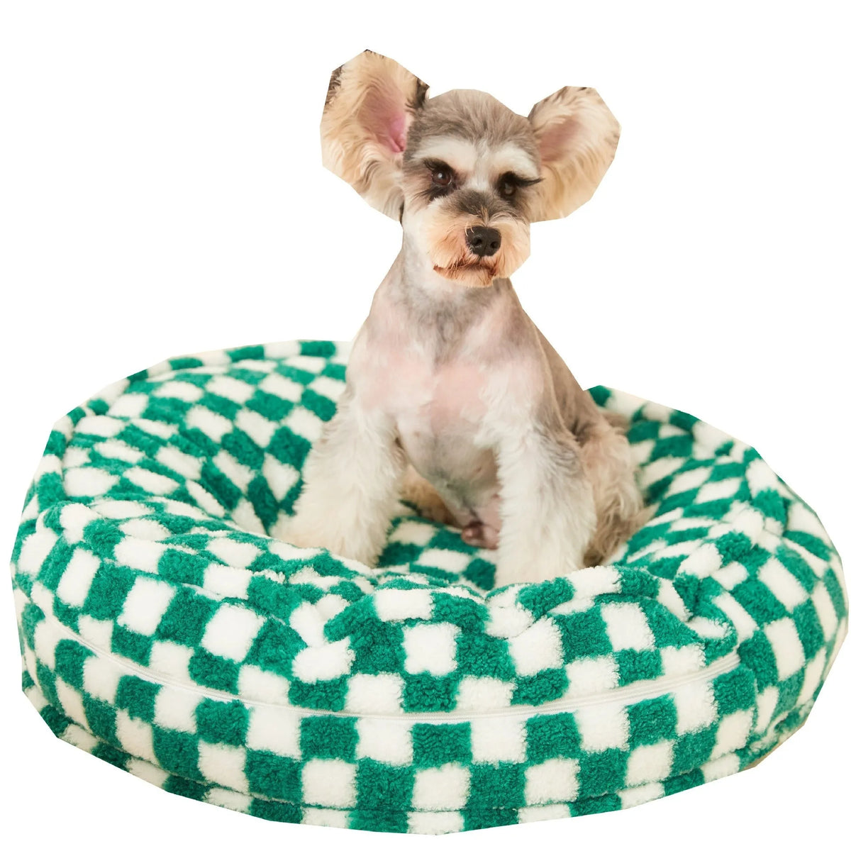 Universal dog kennel in cloth with removable washable cover, available in green, khaki, or Blue Cat, 60cm or 80cm diameter