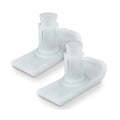 White POM walker sled foot mat glide plate universal accessory pair