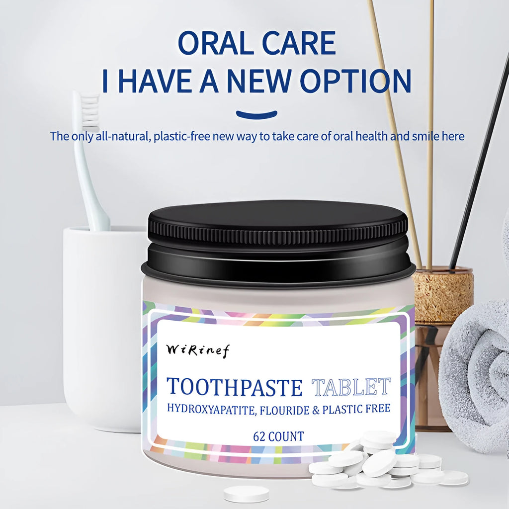 62 solid toothpaste tablets in TP19 colour for portable dental cleaning