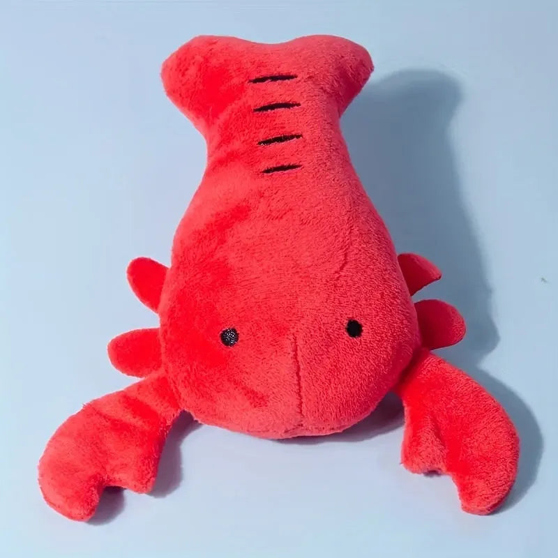 Red squeaky lobster stuffed dog toy for small and medium breed dogs