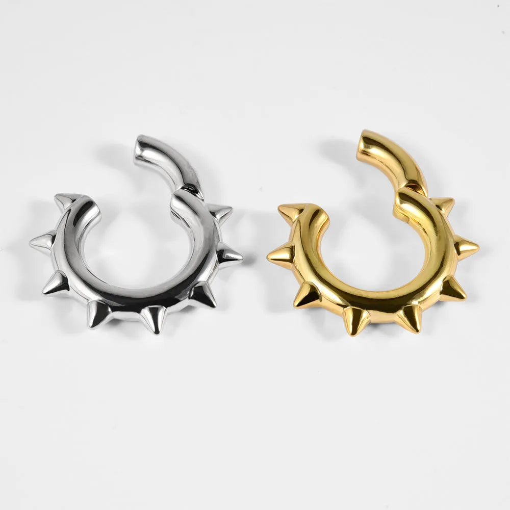 Copper magnetic ear extender set with geometric sharp cone and round design in eight style variations