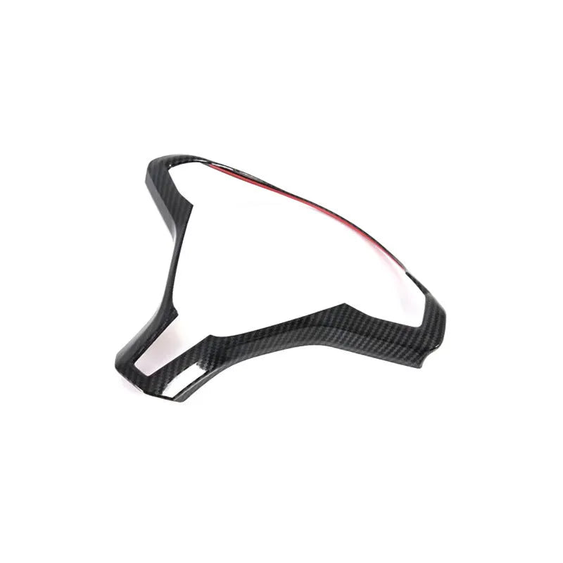 Black carbon fibre pattern ABS plastic steering wheel decorative trim for Tesla Model S.