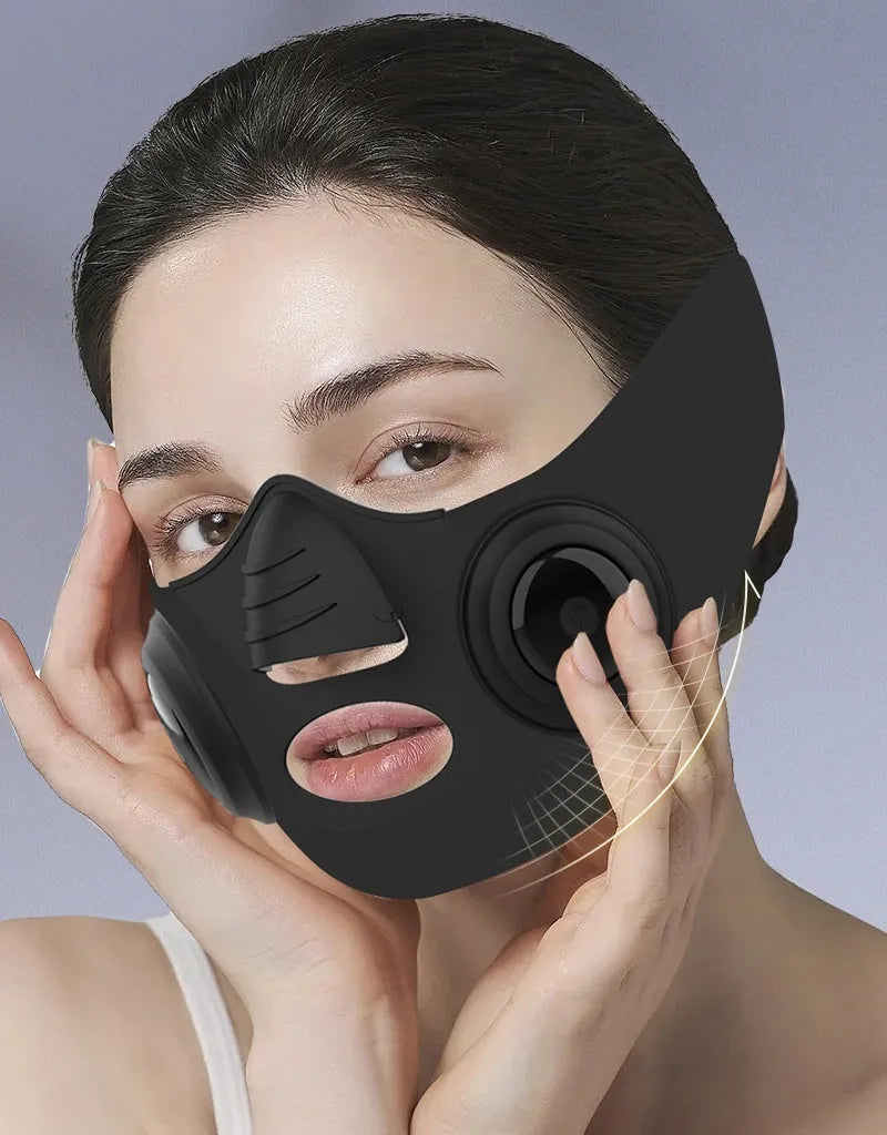 Black photon rejuvenation beauty mask device with USB charging for household facial skincare