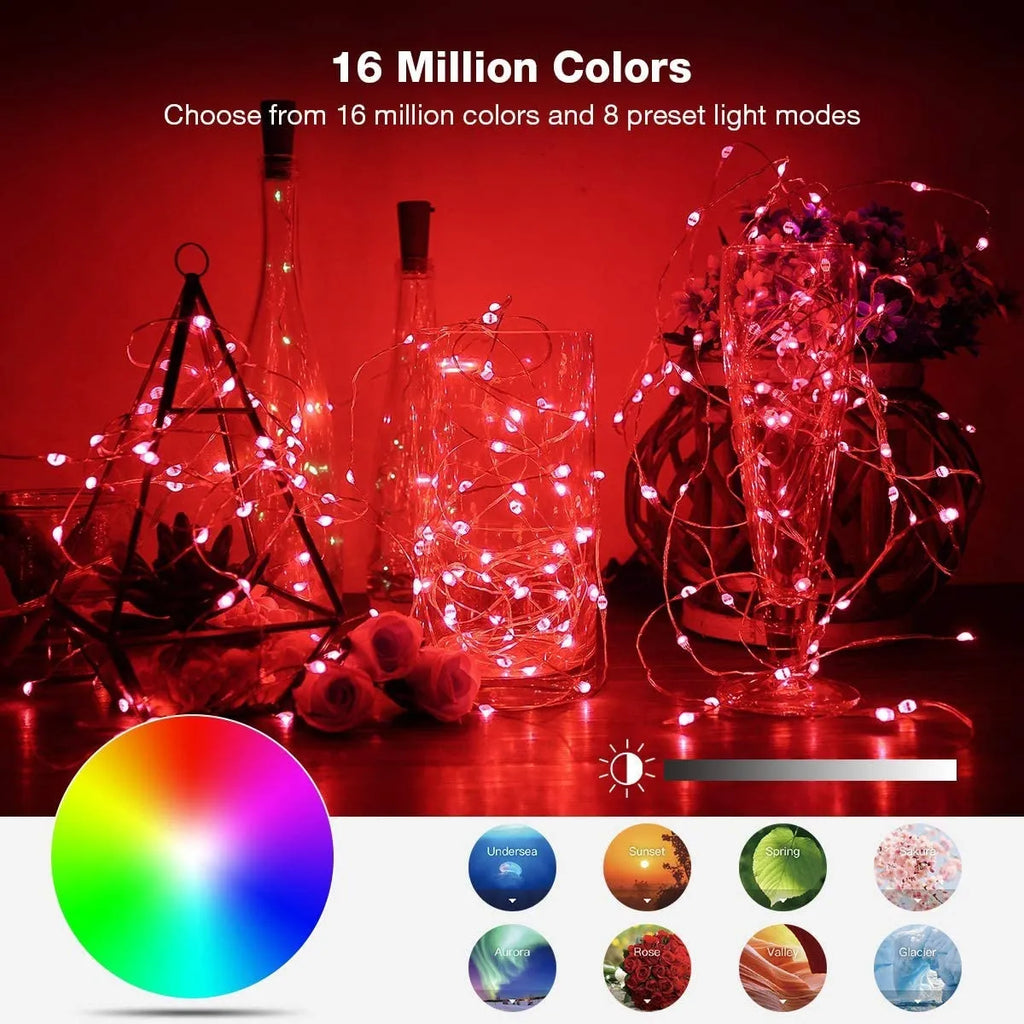 Bluetooth RGB LED Christmas tree light string 10 metres 100 beads IP65 outdoor