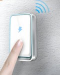 Wireless door bell with self-powered button and 150m range, 433MHz, 4 volume levels, mains receiver
