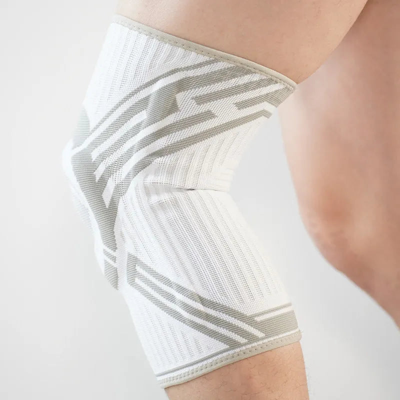 Blue cotton knee pad with high elasticity for adult sports protection