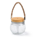 Round desktop USB humidifier in white plastic and glass with heavy fog output