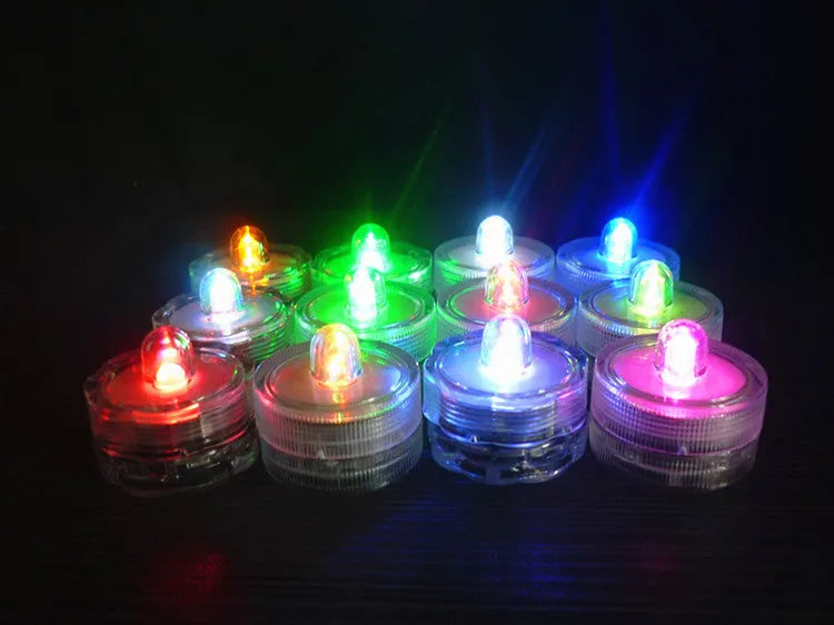 LED waterproof candle light electronic candle set of 12 with 7 colours plum and round styles