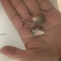 Geometric shell earrings in square panther or rectangular shell styles with natural material texture