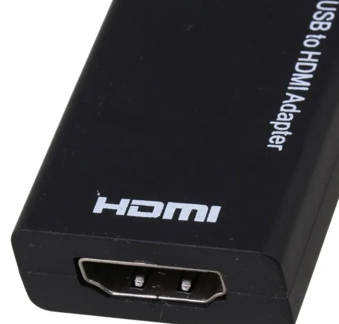 Black DisplayPort to HDMI adapter cable with 12cm length and micro USB connector