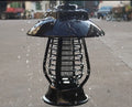 Black solar mosquito lamp with solar panel and LED lights for garden outdoor insect control