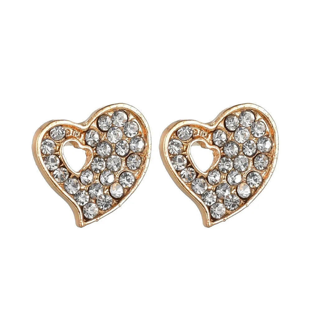 Gold tone women's love jewellery set with earrings, pendant and bracelet featuring adjustable 21-50cm sizing