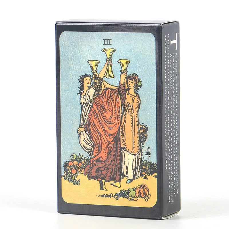 Borderless Waite tarot cards, 78-card coated paper deck, 10.3 x 6cm cards with box and electronic manual