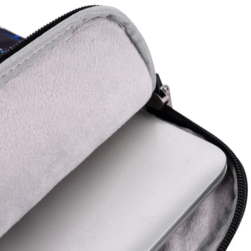 Black waterproof polyester laptop liner bag with zipper closure for 13 inch laptop