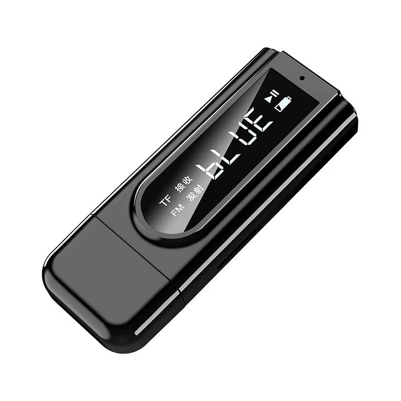Black USB car FM Bluetooth receiver transmitter with Bluetooth 5.0 for MP3 playback