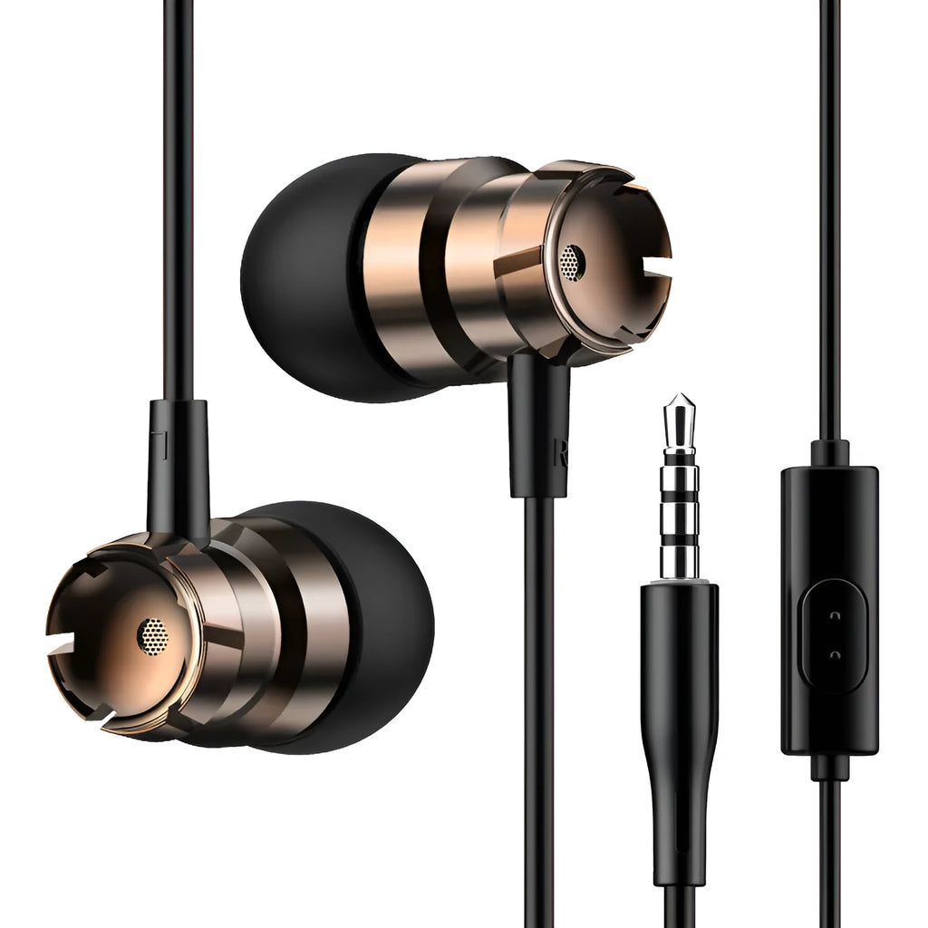 Metal turbo in-ear headphones with cable and 3.5mm straight plug, available in multiple colours