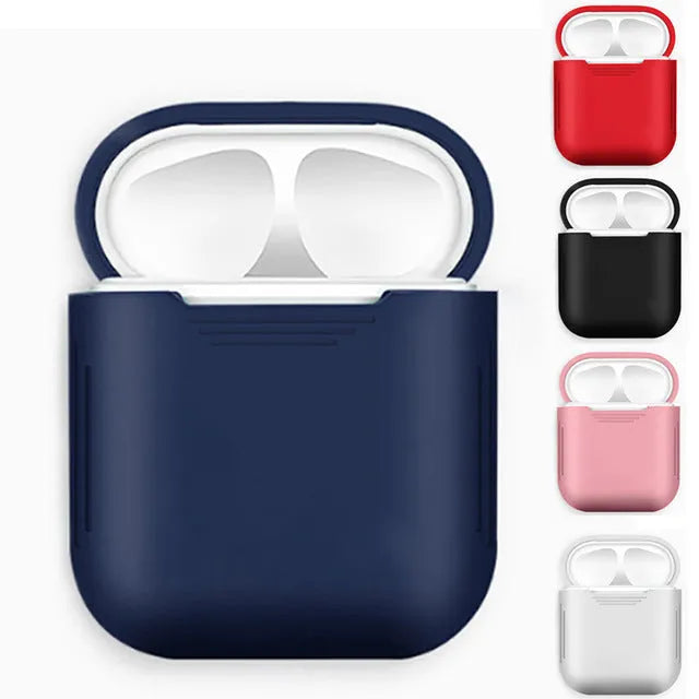 Silicone shockproof case for AirPods with anti-lost rope in five colour options