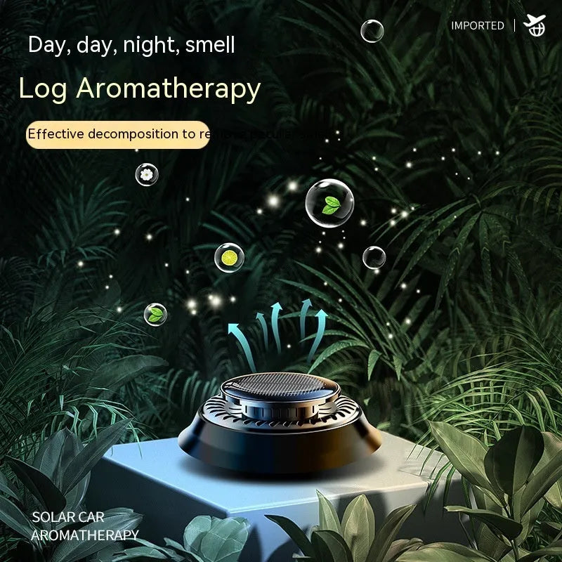 Black electromagnetic solar car de-icing device with aromatherapy function measuring 84mm