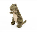 Dinosaur pet toy for large dogs with corn velvet outer, squeaker, in green colour, 25cm size