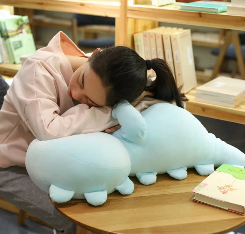 Soft down cotton dinosaur plush doll in blue colour, available in multiple sizes from 10cm to 60cm