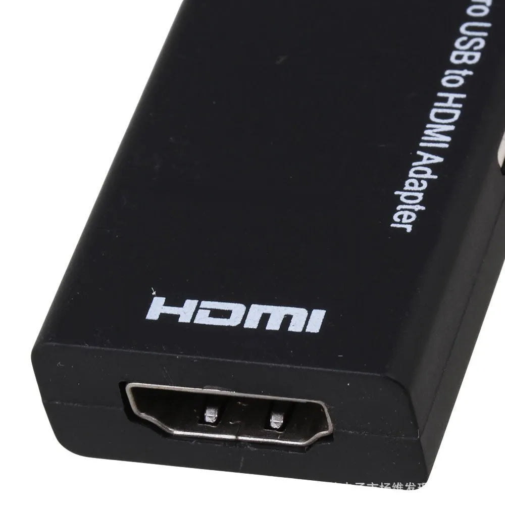 Black HD to HDMI adapter cable with gold-plated connectors for camera to TV connection