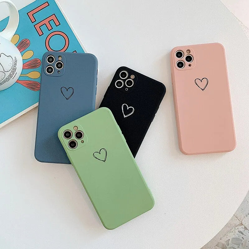 Silicone TPU back cover case for Apple iPhone in a solid colour, showing precise cutouts for camera and ports.