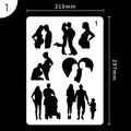 White plastic drawing stencil templates with various pattern designs for craft projects