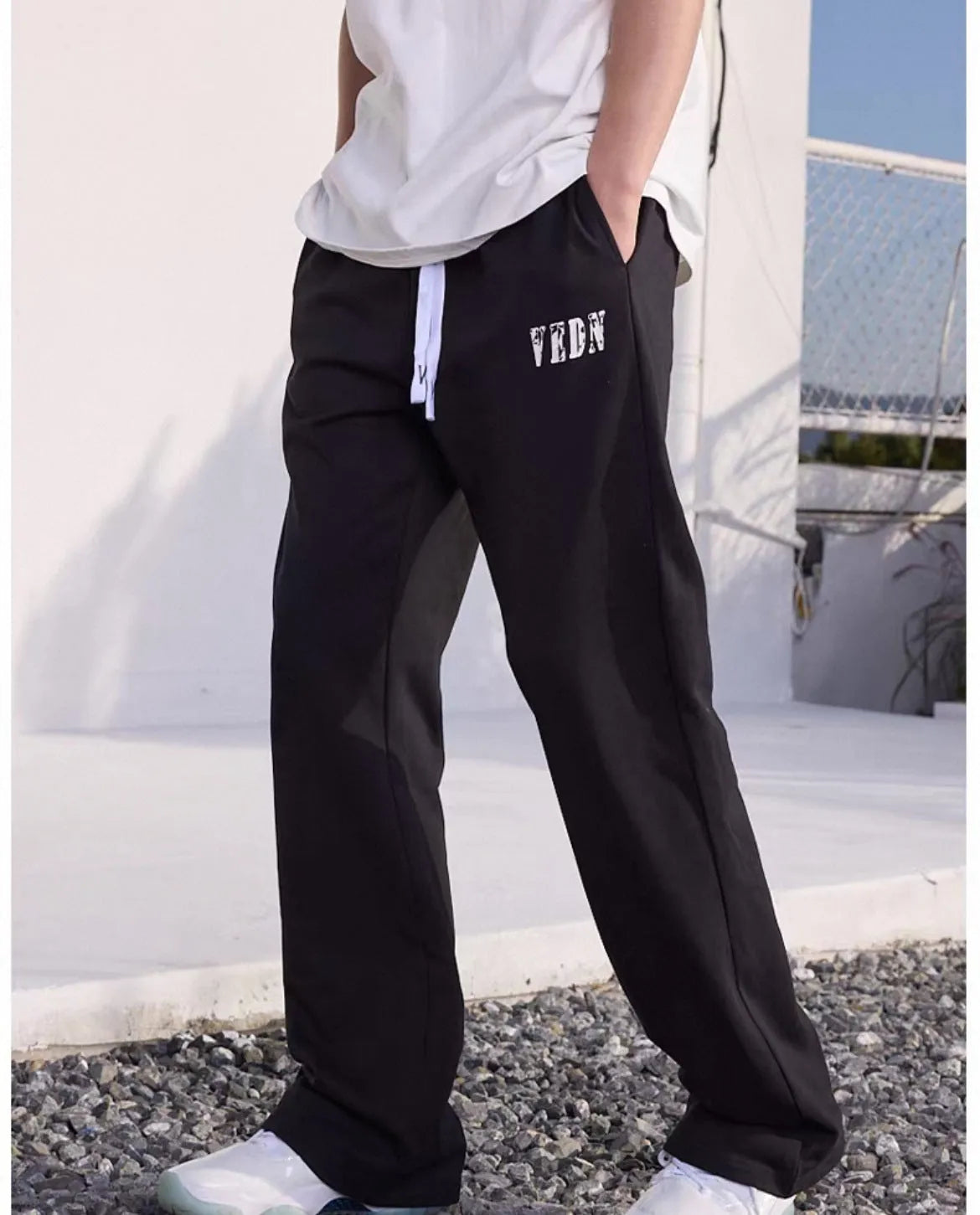 Men's loose casual trousers in grey, made from polyester fibre, size options M to 8XL.