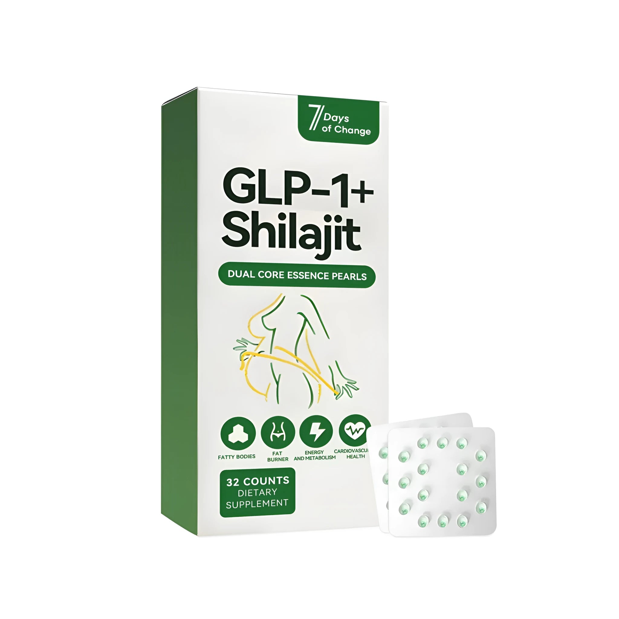 Huanneng Slimming Huoli Pill bottle with 32 counts of health pills containing apple vinegar, NAD+, and moringa leaf extract